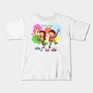 Happy Holi Latest Design Kids T-Shirt